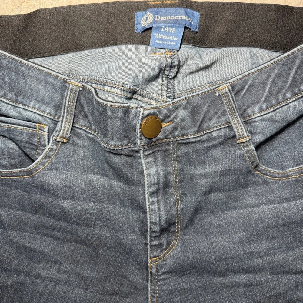 Democracy Ab solution Bootcut Jeans Dark Wash Women 14W Stretch Denim Indigo
